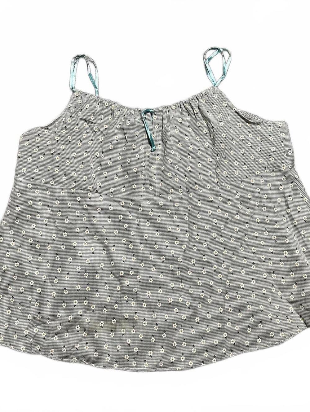 Zenobia Y2K Plus Size Blue Floral Boho Milk Maid Tank Size XXL